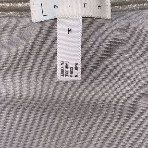 Leith Beige Metalic High Slit Maxi Dress(Size Medium) - Picture 4 of 5